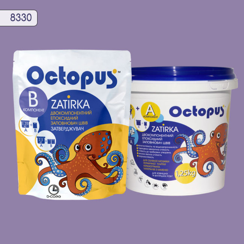 Епоксидна двокомпонентна  фуга Octopus Zatirka колір 8330 1,25 кг (8330-1)