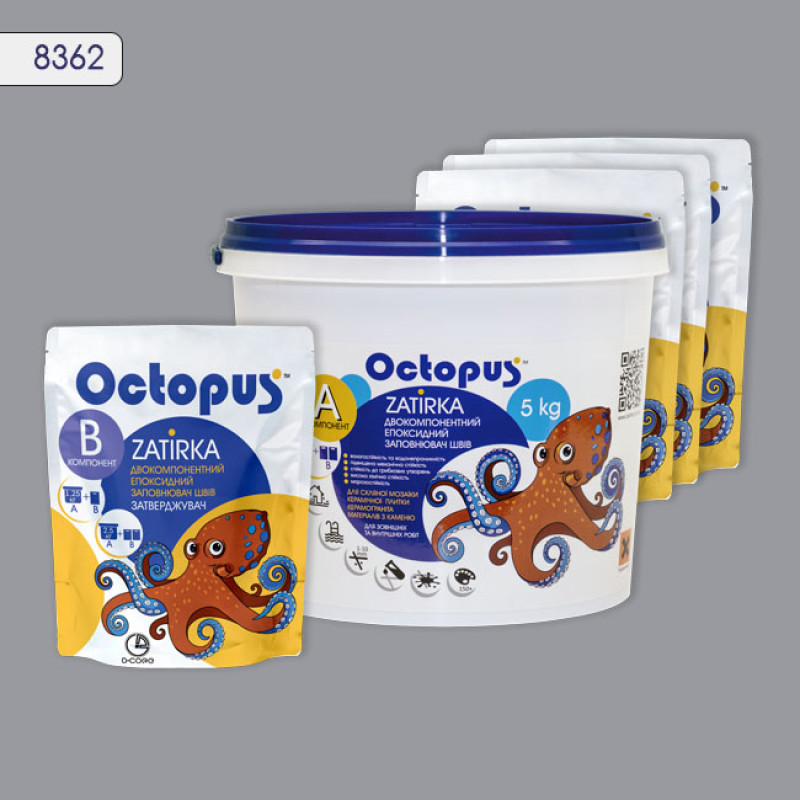 Епоксидна двокомпонентна  фуга Octopus Zatirka колір 8362 5 кг (8362-5)