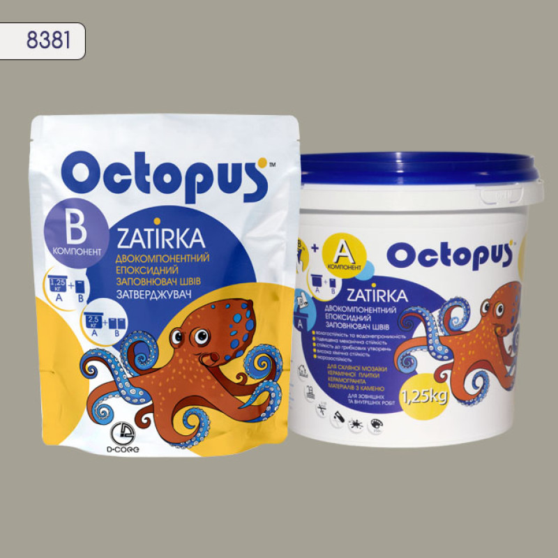 Эпоксидная двухкомпонентная затирка Octopus Zatirka цвет 8381 1,25 кг (8381-1)