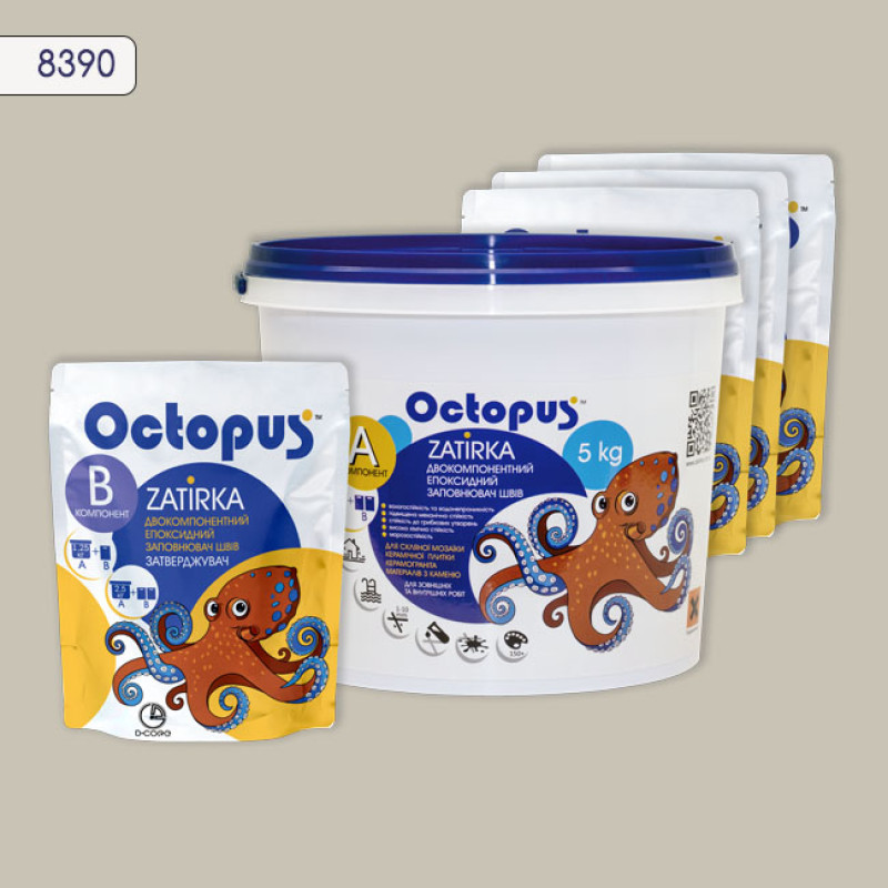 Епоксидна двокомпонентна  фуга Octopus Zatirka колір 8390 5 кг (8390-5)