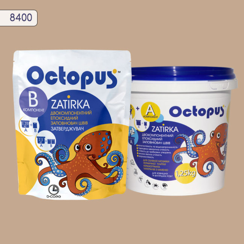 Эпоксидная двухкомпонентная затирка Octopus Zatirka цвет 8400 1,25 кг (8400-1)