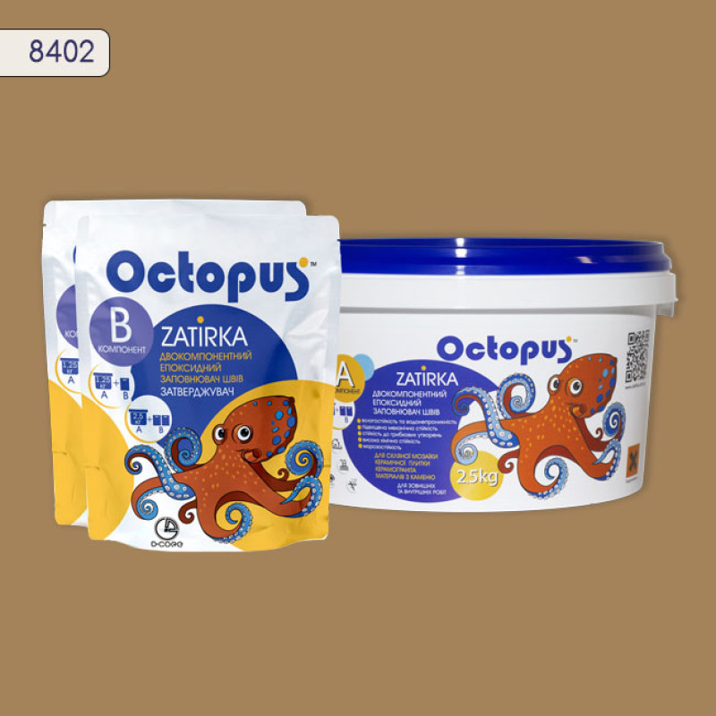 Эпоксидная двухкомпонентная затирка Octopus Zatirka цвет 8402 2,5 кг (8402-2)