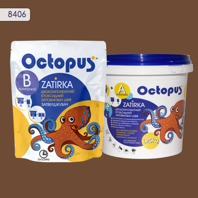 Епоксидна двокомпонентна  фуга Octopus Zatirka колір 8406 1,25 кг (8406-1)