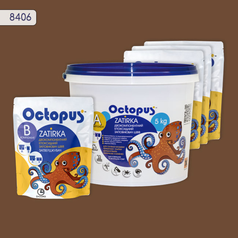 Епоксидна двокомпонентна  фуга Octopus Zatirka колір 8406 5 кг (8406-5)