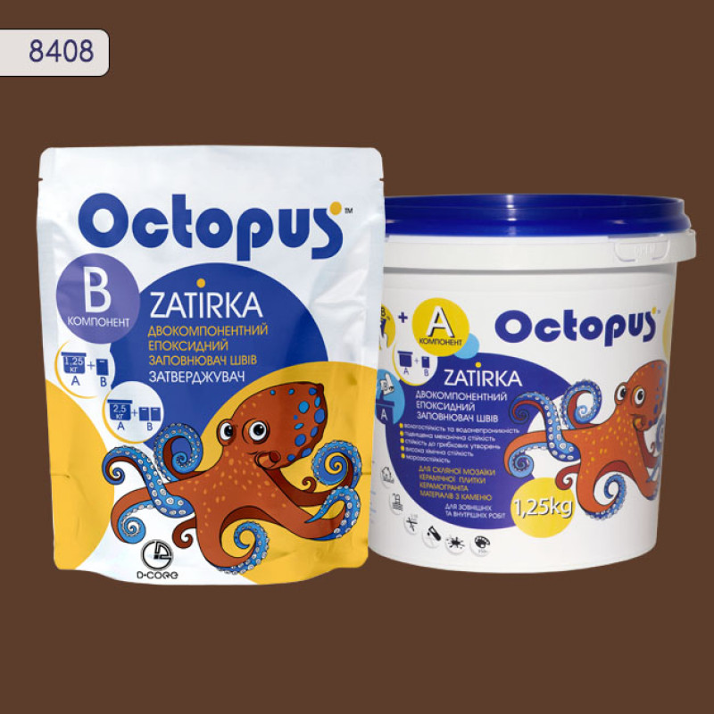 Епоксидна двокомпонентна  фуга Octopus Zatirka колір 8408 1,25 кг (8408-1)