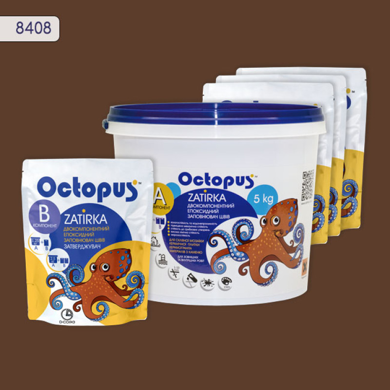 Епоксидна двокомпонентна  фуга Octopus Zatirka колір 8408 5 кг (8408-5)