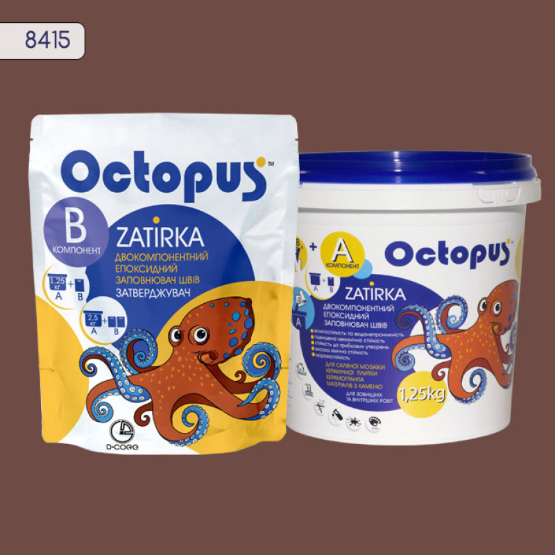 Эпоксидная двухкомпонентная затирка Octopus Zatirka цвет 8415 1,25 кг (8415-1)
