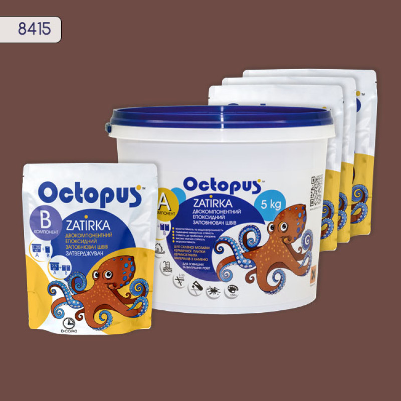 Эпоксидная двухкомпонентная затирка Octopus Zatirka цвет 8415 5 кг (8415-5)