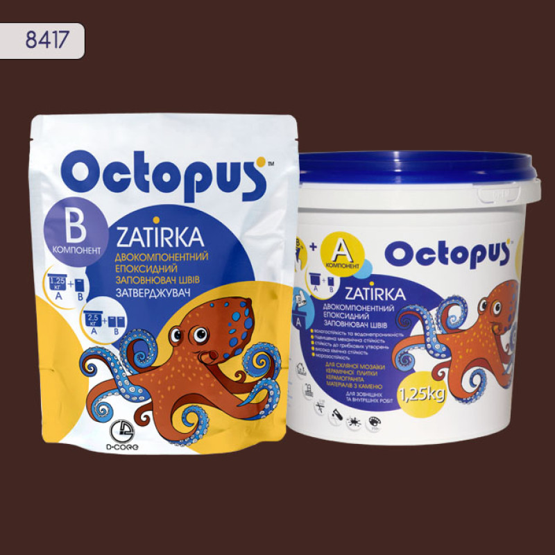 Эпоксидная двухкомпонентная затирка Octopus Zatirka цвет 8417 1,25 кг (8417-1)