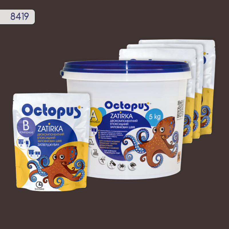 Эпоксидная двухкомпонентная затирка Octopus Zatirka цвет 8419 5 кг (8419-5)