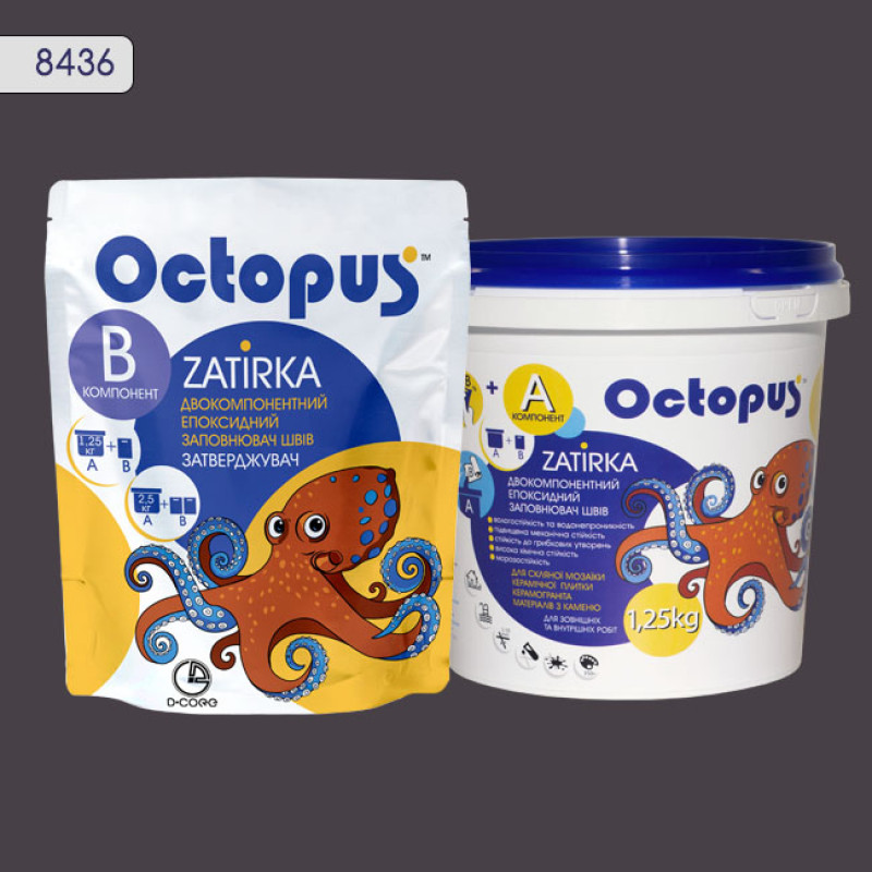 Эпоксидная двухкомпонентная затирка Octopus Zatirka цвет 8436 1,25 кг (8436-1)