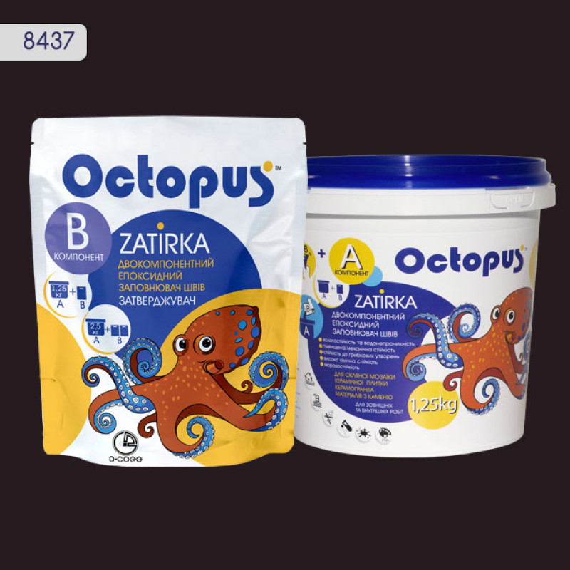 Эпоксидная двухкомпонентная затирка Octopus Zatirka цвет 8437 1,25 кг (8437-1)