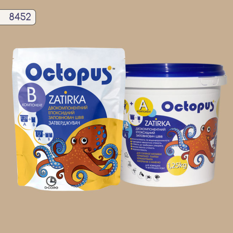 Эпоксидная двухкомпонентная затирка Octopus Zatirka цвет 8452 1,25 кг (8452-1)