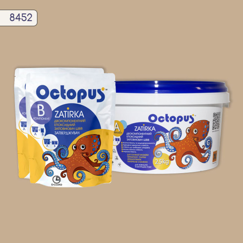 Эпоксидная двухкомпонентная затирка Octopus Zatirka цвет 8452 2,5 кг (8452-2)