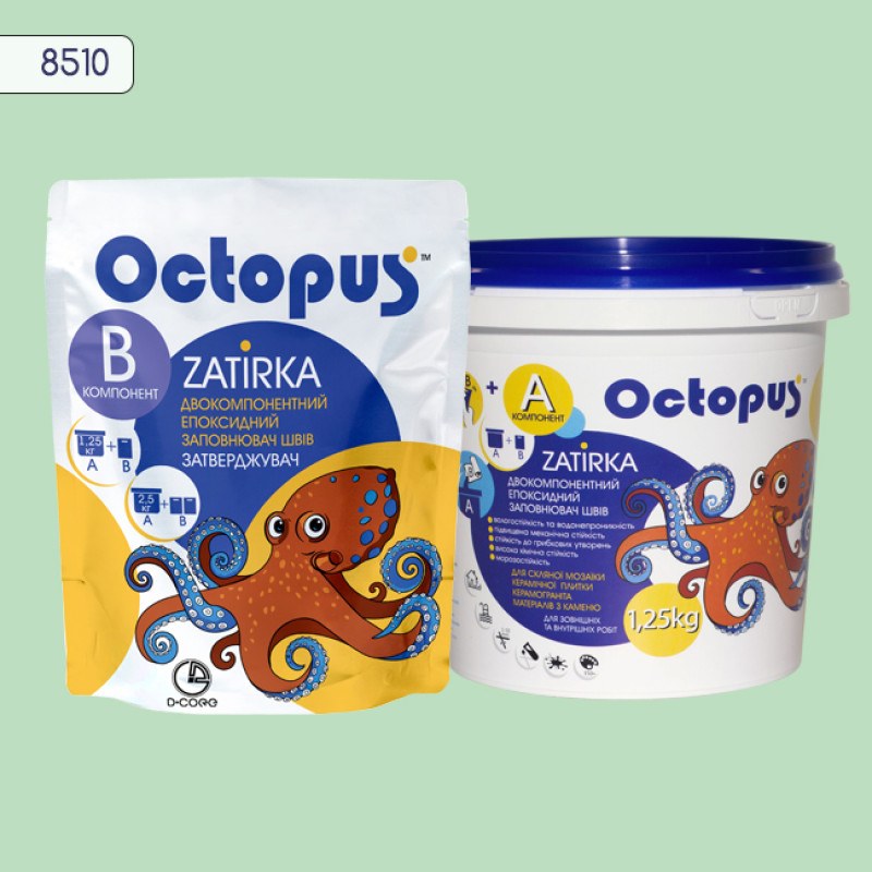 Эпоксидная двухкомпонентная затирка Octopus Zatirka цвет 8510 1,25 кг (8510-1)