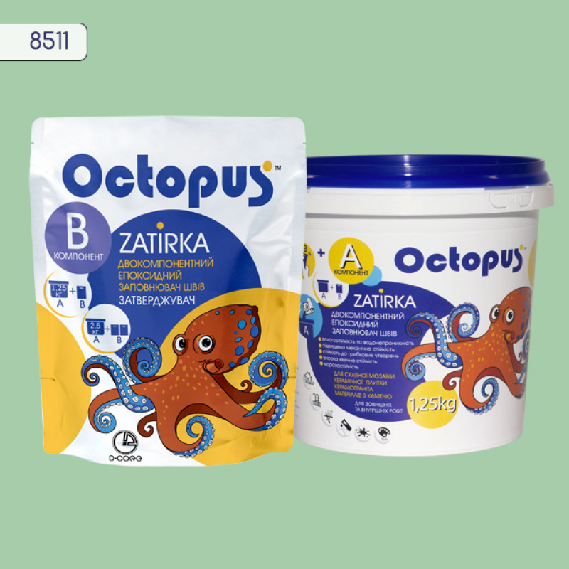 Эпоксидная двухкомпонентная затирка Octopus Zatirka цвет 8511 1,25 кг (8511-1)