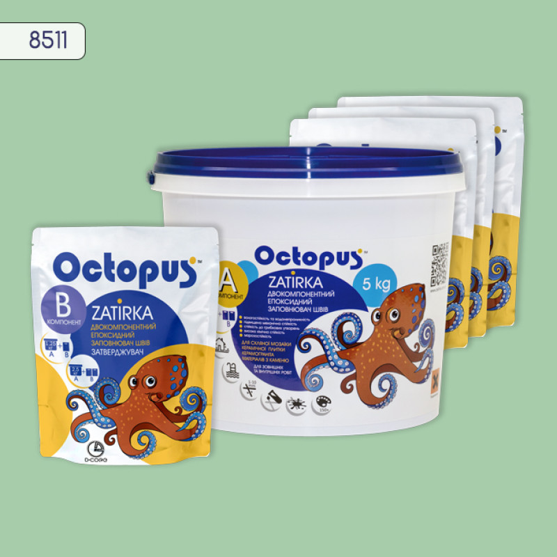 Эпоксидная двухкомпонентная затирка Octopus Zatirka цвет 8511 5 кг (8511-5)