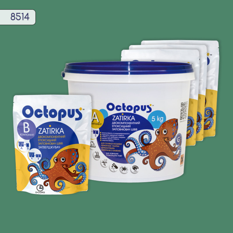 Эпоксидная двухкомпонентная затирка Octopus Zatirka цвет 8514 5 кг (8514-5)