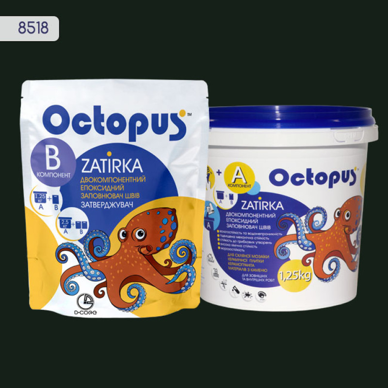 Эпоксидная двухкомпонентная затирка Octopus Zatirka цвет 8518 1,25 кг (8518-1)