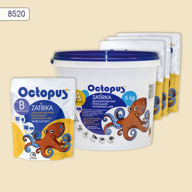 Эпоксидная двухкомпонентная затирка Octopus Zatirka цвет 8520 5 кг (8520-5)