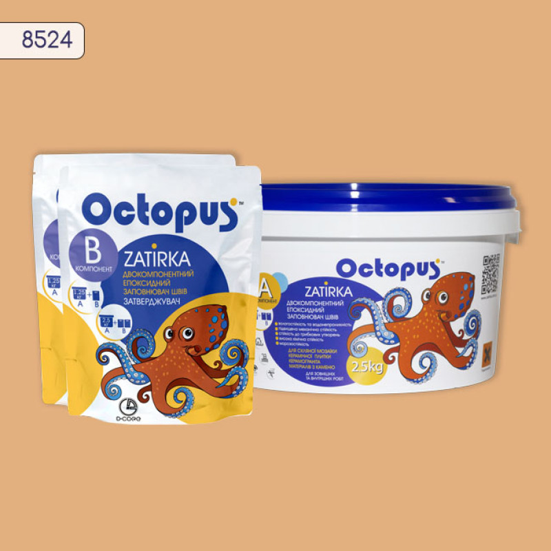 Эпоксидная двухкомпонентная затирка Octopus Zatirka цвет 8524 2,5 кг (8524-2)
