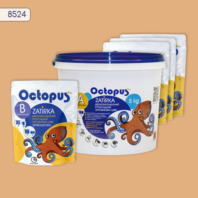 Эпоксидная двухкомпонентная затирка Octopus Zatirka цвет 8524 5 кг (8524-5)