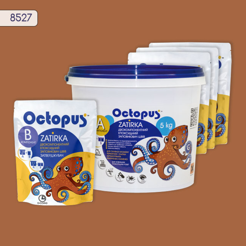 Эпоксидная двухкомпонентная затирка Octopus Zatirka цвет 8527 5 кг (8527-5)