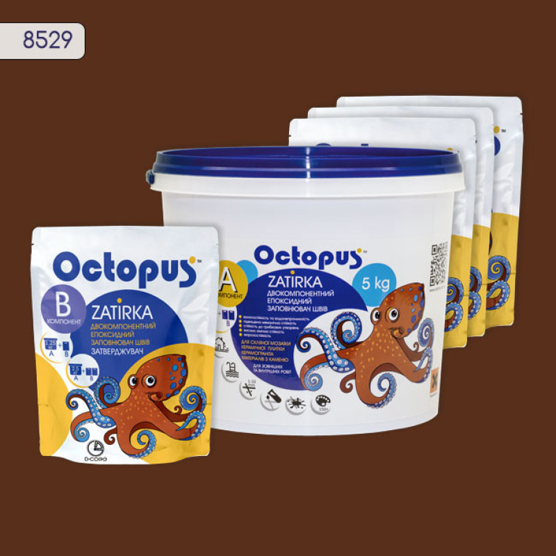 Эпоксидная двухкомпонентная затирка Octopus Zatirka цвет 8529 5 кг (8529-5)