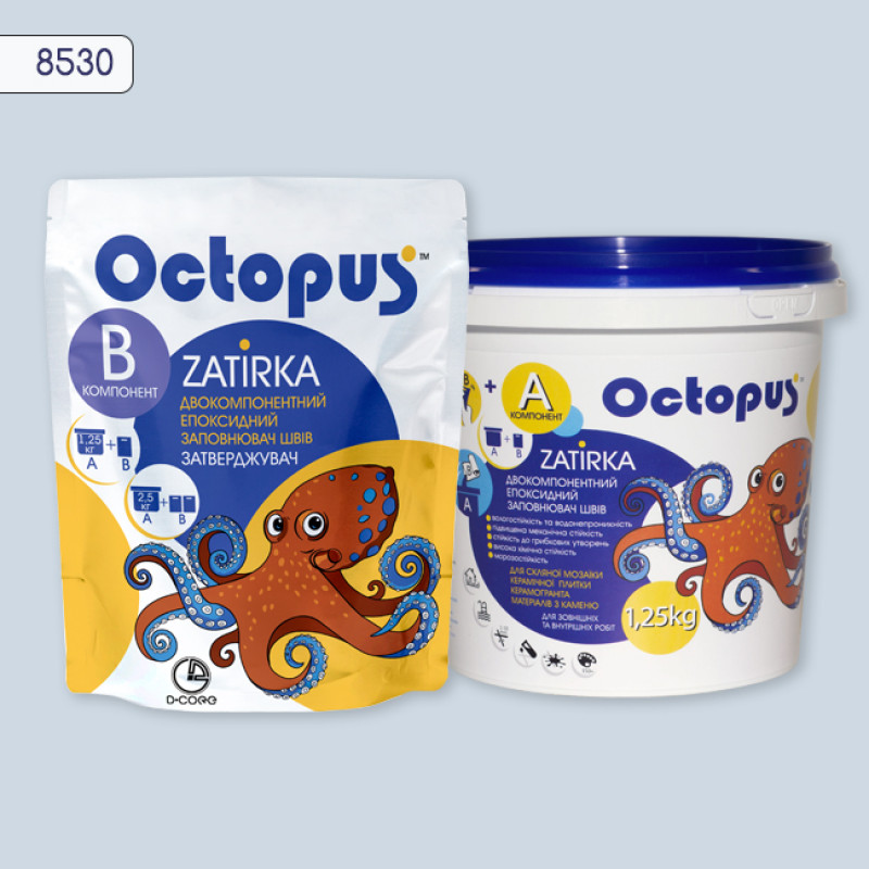 Эпоксидная двухкомпонентная затирка Octopus Zatirka цвет 8530 1,25 кг (8530-1)