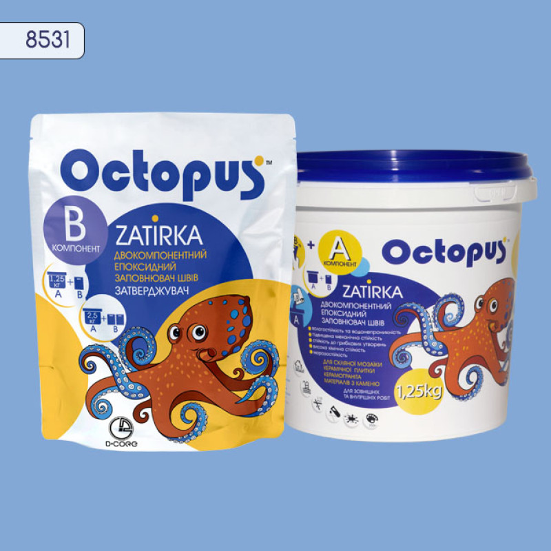 Эпоксидная двухкомпонентная затирка Octopus Zatirka цвет 8531 1,25 кг (8531-1)