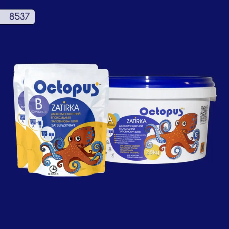 Эпоксидная двухкомпонентная затирка Octopus Zatirka цвет 8537 2,5 кг (8537-2)