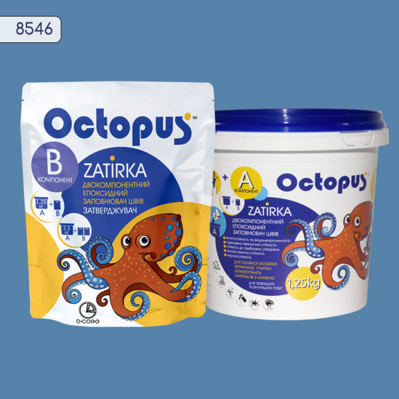 Эпоксидная двухкомпонентная затирка Octopus Zatirka цвет 8546 1,25 кг (8546-1)