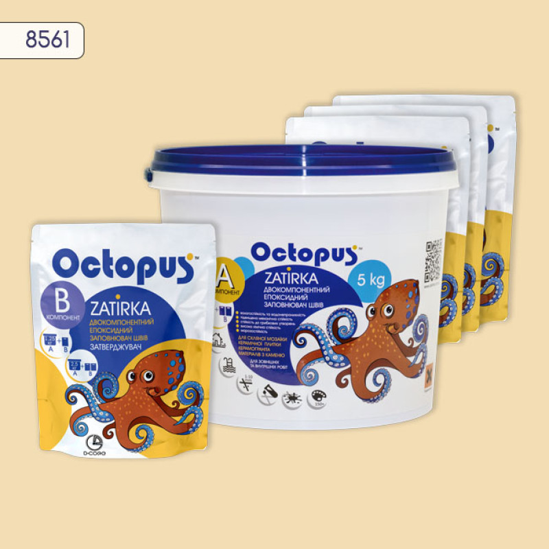 Эпоксидная двухкомпонентная затирка Octopus Zatirka цвет 8561 5 кг (8561-5)