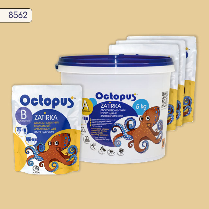 Эпоксидная двухкомпонентная затирка Octopus Zatirka цвет 8562 5 кг (8562-5)