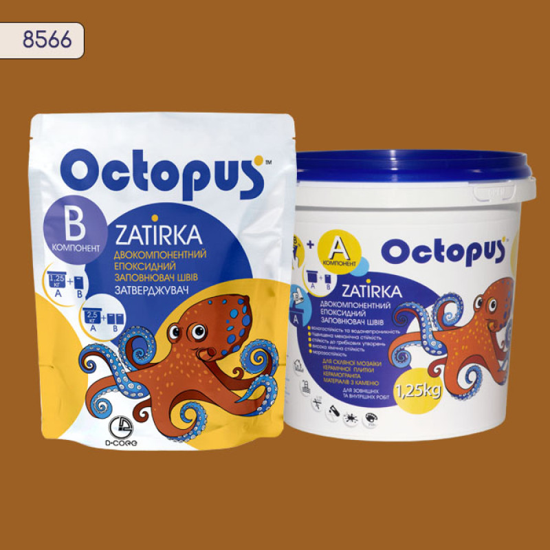 Эпоксидная двухкомпонентная затирка Octopus Zatirka цвет 8566 1,25 кг (8566-1)