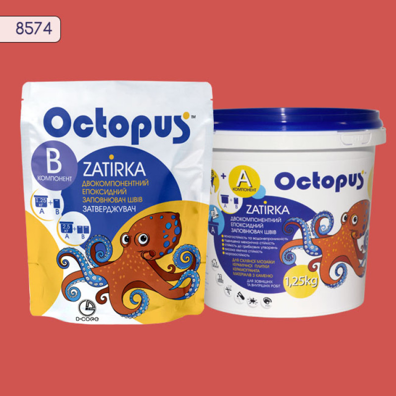 Эпоксидная двухкомпонентная затирка Octopus Zatirka цвет 8574 1,25 кг (8574-1)
