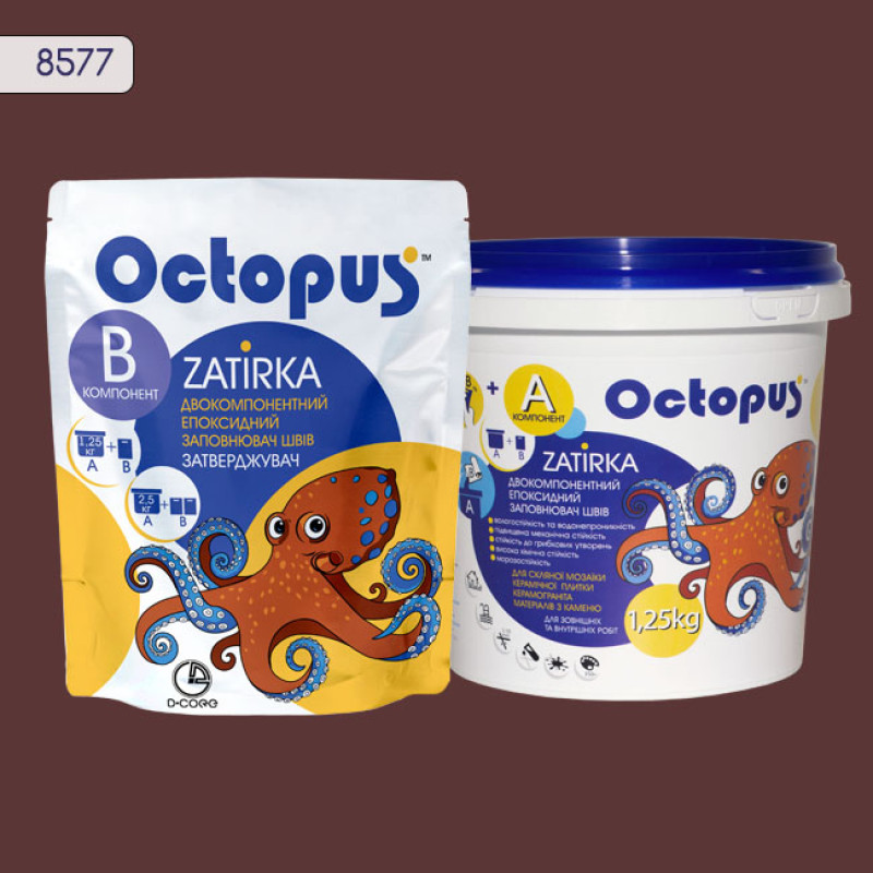 Эпоксидная двухкомпонентная затирка Octopus Zatirka цвет 8577 1,25 кг (8577-1)