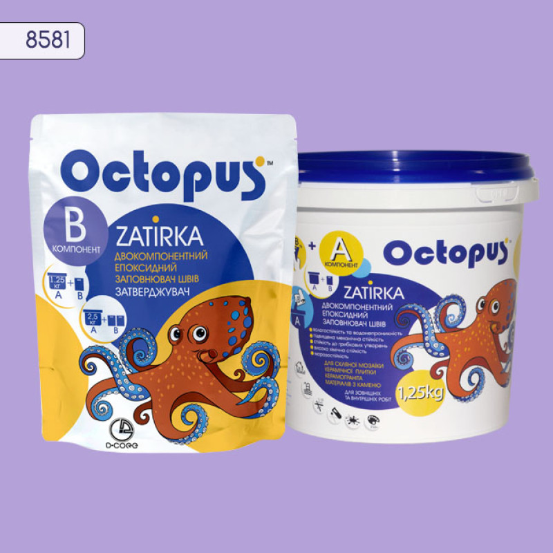 Эпоксидная двухкомпонентная затирка Octopus Zatirka цвет 8581 1,25 кг (8581-1)