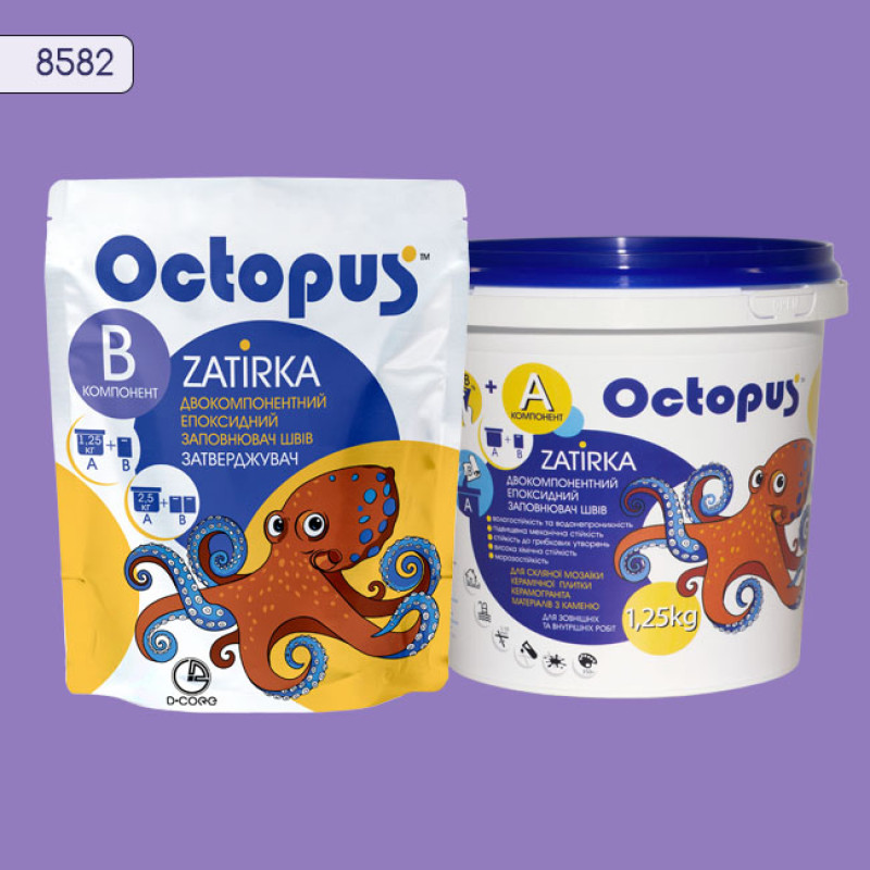 Епоксидна двокомпонентна  фуга Octopus Zatirka колір 8582 1,25 кг (8582-1)