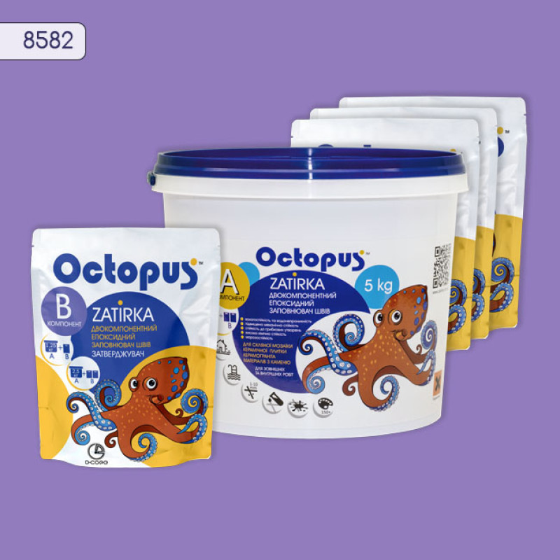 Эпоксидная двухкомпонентная затирка Octopus Zatirka цвет 8582 5 кг (8582-5)