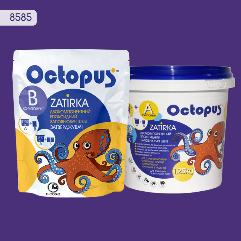 Епоксидна двокомпонентна  фуга Octopus Zatirka колір 8585 1,25 кг (8585-1)