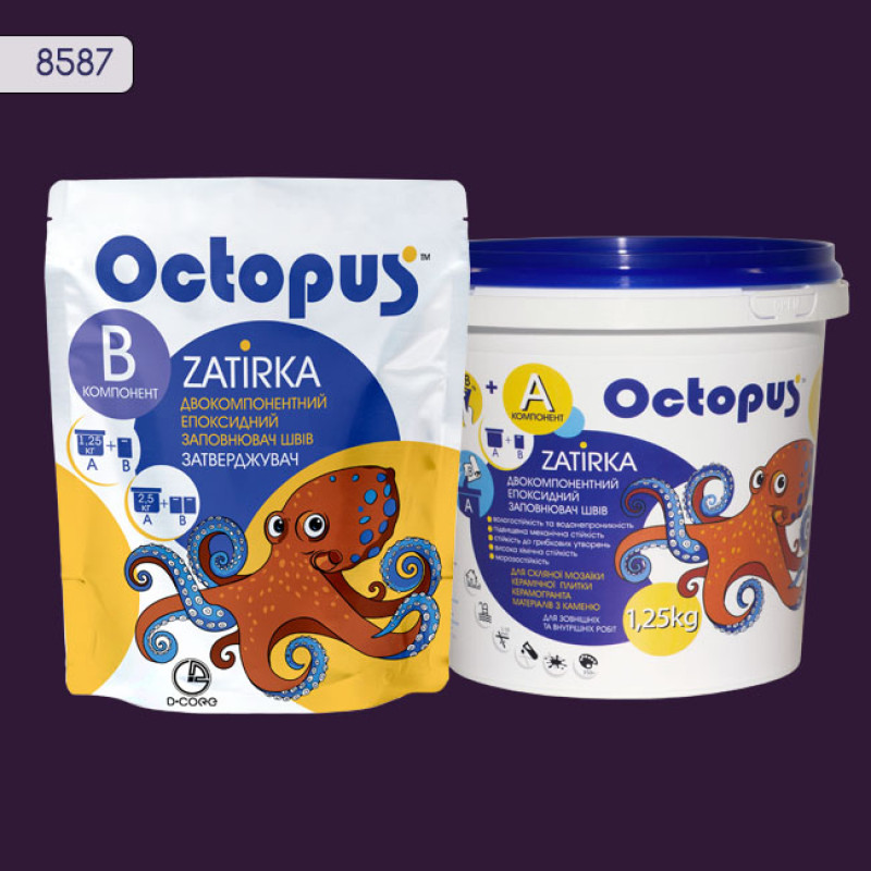 Епоксидна двокомпонентна  фуга Octopus Zatirka колір 8587 1,25 кг (8587-1)