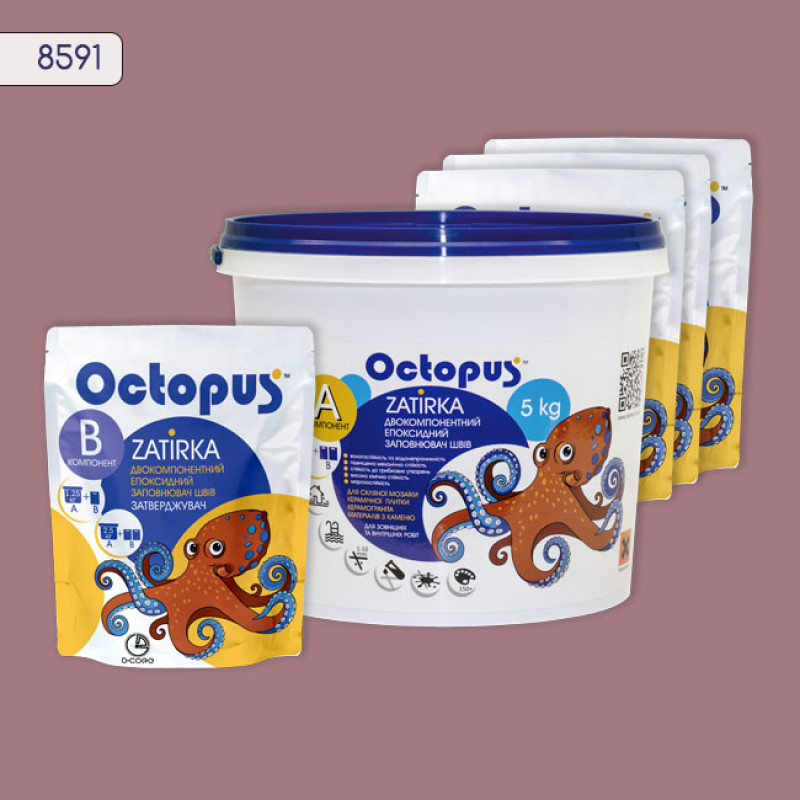 Епоксидна двокомпонентна  фуга Octopus Zatirka колір 8591 5 кг (8591-5)