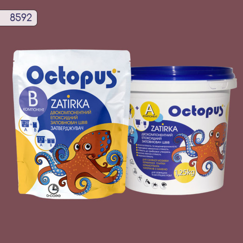 Епоксидна двокомпонентна  фуга Octopus Zatirka колір 8592 1,25 кг (8592-1)