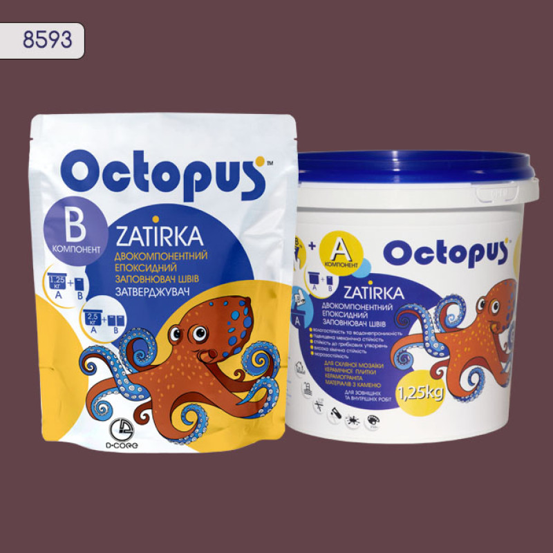 Епоксидна двокомпонентна  фуга Octopus Zatirka колір 8593 1,25 кг (8593-1)