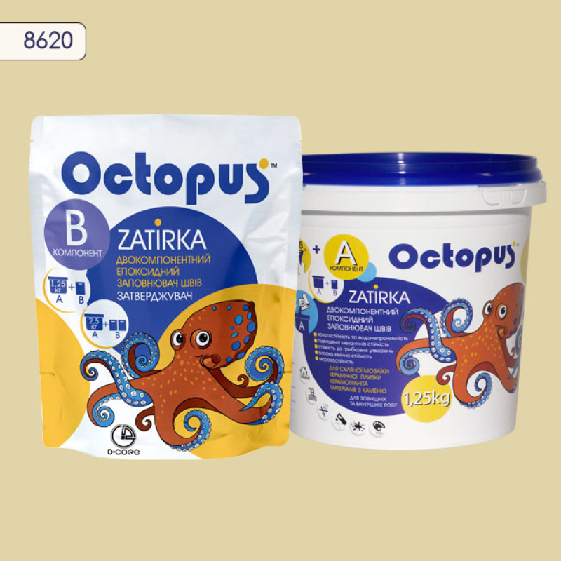 Епоксидна двокомпонентна  фуга Octopus Zatirka колір 8620 1,25 кг (8620-1)