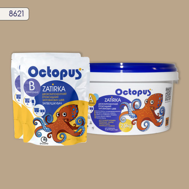 Эпоксидная двухкомпонентная затирка Octopus Zatirka цвет 8621 2,5 кг (8621-2)