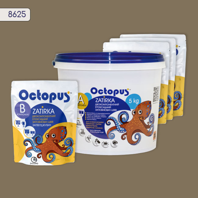Эпоксидная двухкомпонентная затирка Octopus Zatirka цвет 8625 5 кг (8625-5)