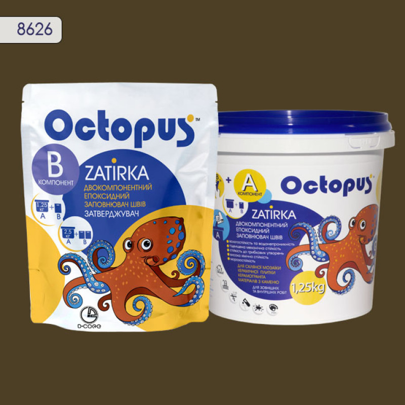 Эпоксидная двухкомпонентная затирка Octopus Zatirka цвет 8626 1,25 кг (8626-1)