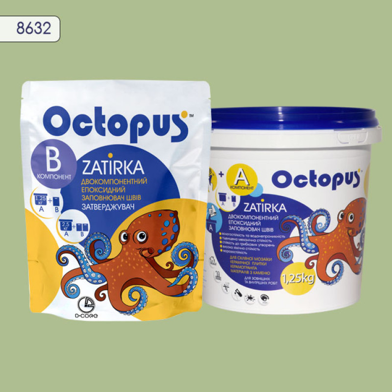 Епоксидна двокомпонентна  фуга Octopus Zatirka колір 8632 1,25 кг (8632-1)